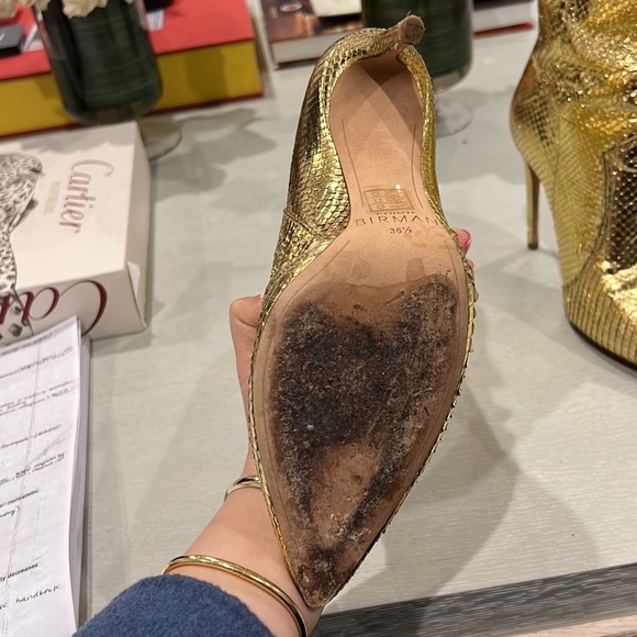 Gold Alexandre Birman heel booties - Picture 4 of 6